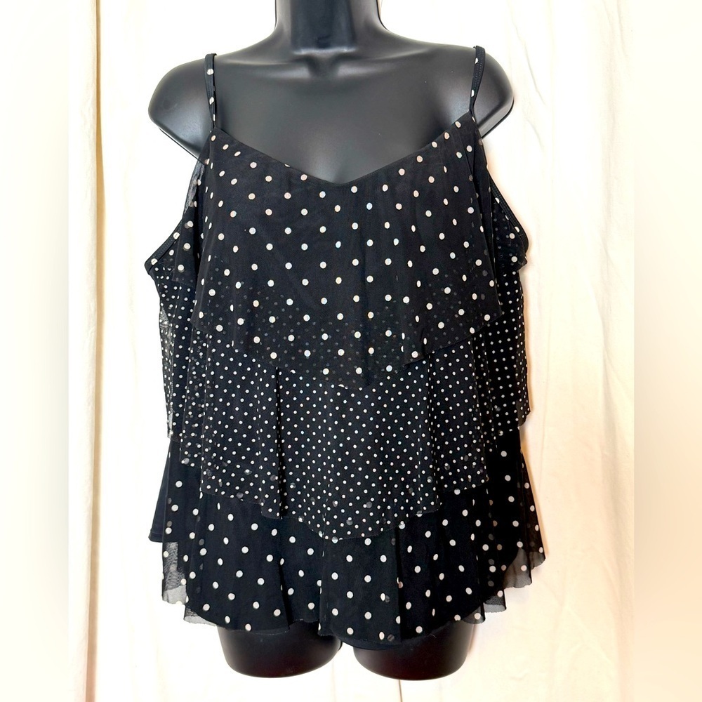 Tropical Escape Swimsuit Tankini Top Womens Sz 18